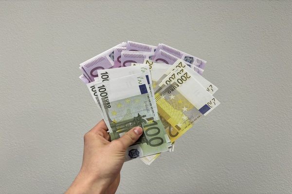 eurobiljetten in een hand
